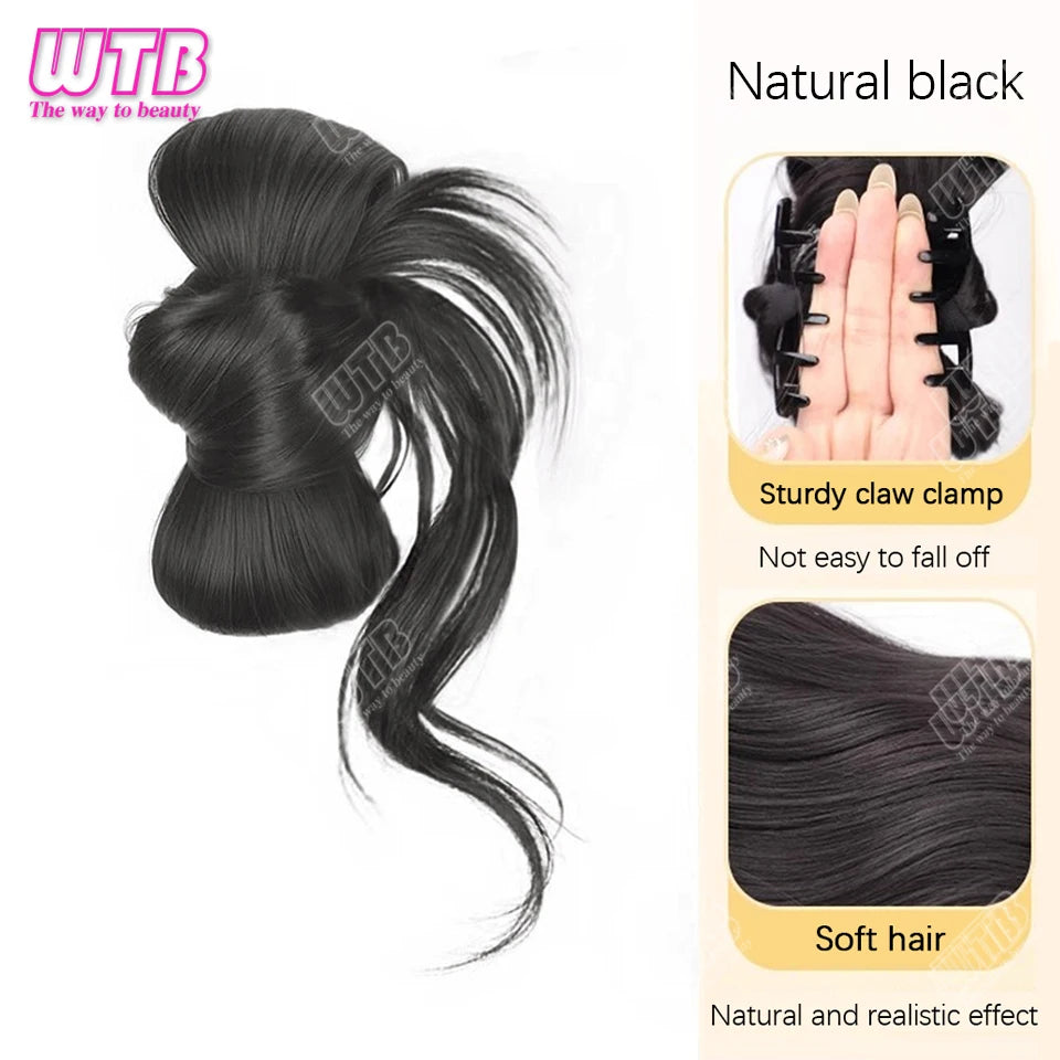 WTB Synthetic Hair Accessories Wig Female Grip Synthetic Hair Bun Wig Natural Hair Ring Wig