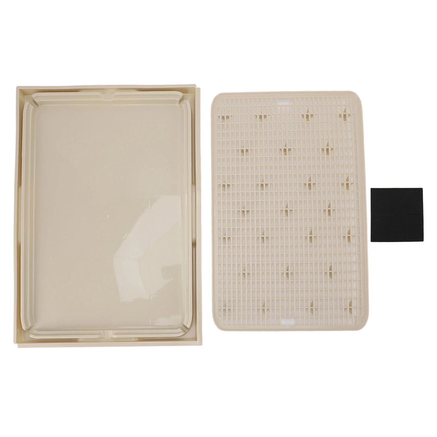 Cat Litter Mat Plastic Double Layer Washable Cat Litter Box Anti Slip Bottom 41x28cm Spacious Cat Litter Catcher Mat