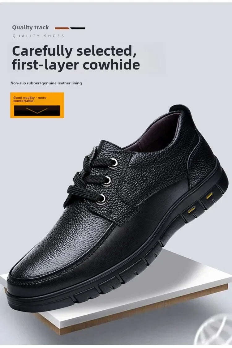 2025 Kitchen King Men's Shoes Anti-Slip Waterproof Oil-Resistant Durable Casual Leather Work Shoes For Chefs Perfect For Spring