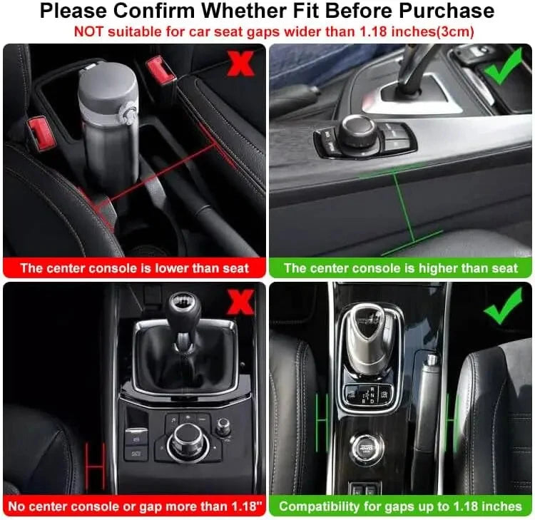 1 pair Universal Car Seat Gap Organizer Auto Console Side Pocket Seat Crevice Storage Box Interior Accessory
