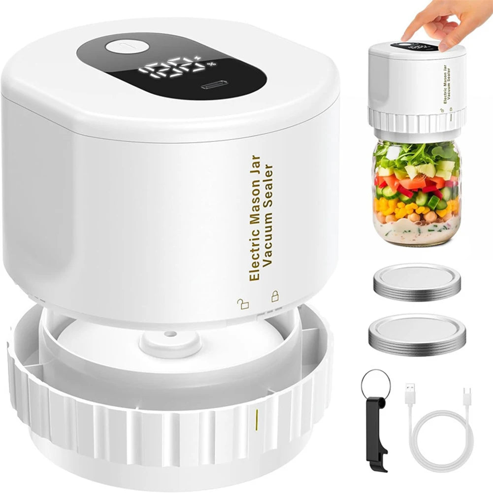 Automatic Electric Mason Jar Vacuum Sealer One-button Operation Leak-proof Sealing Portable Food Preservation Equipment Suit