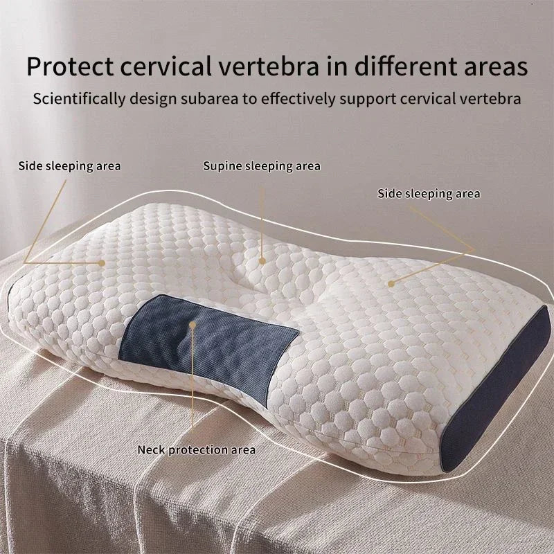Cervical Orthopedic Almohada Neck Pillow, Soybean Fiber Massage Pillow for Sleep, Household SPA Neck Support, Comfortable Rest