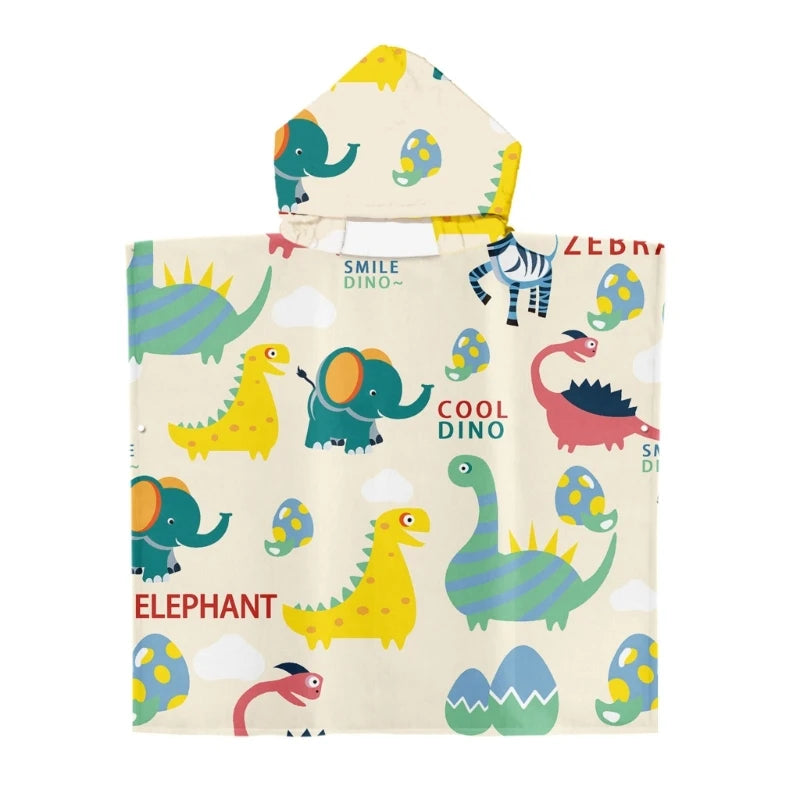 Toddler Kids Beach Towel Cotton Bathrobe Baby Boys Girls Dinosaur Animal Hooded Bathing Towel 60x60cm Children Dinosaur Blanket