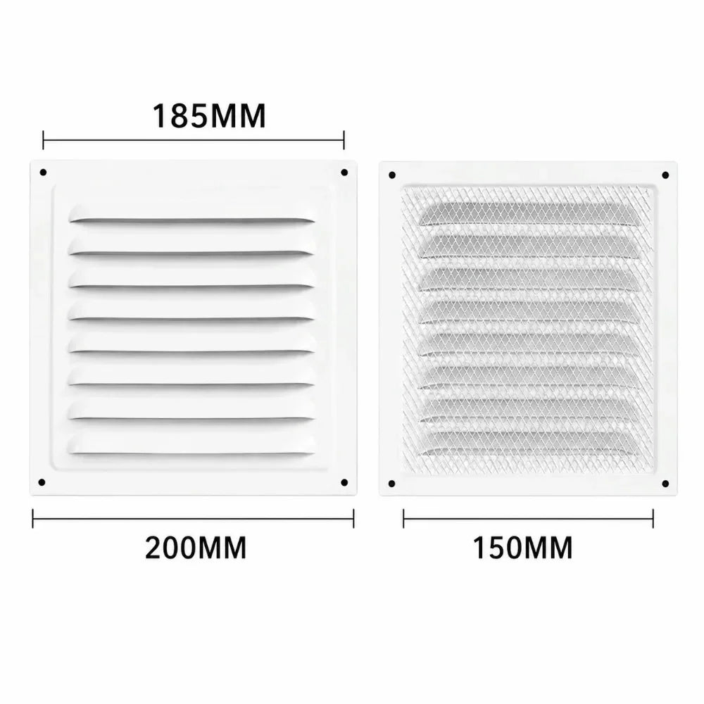 Aluminum Alloy Air Vent Grille Air System Net Cover Screen Exhaust Outlet Window Square Vent 100/150/200/250/300/400mm