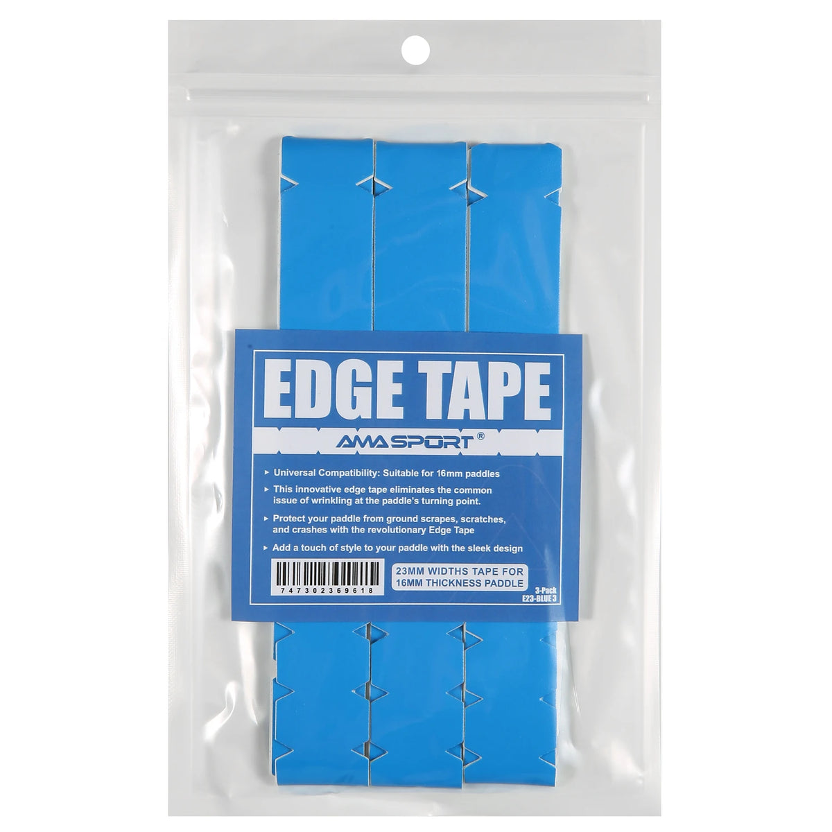 AMASPORT Pickleball Paddle Protection Tape 20mm/23mm/26mm  for 13mm/16mm/19mm Paddle-Navy Blue-Pickleball Edge Euard Tape