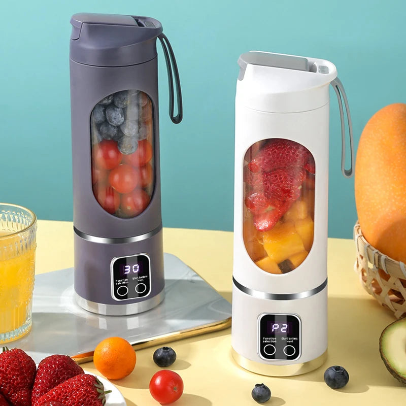1 Small Portable Blender and Juicer - Rechargeable via USB, Personal Wireless Blender with Stainless Steel Blades