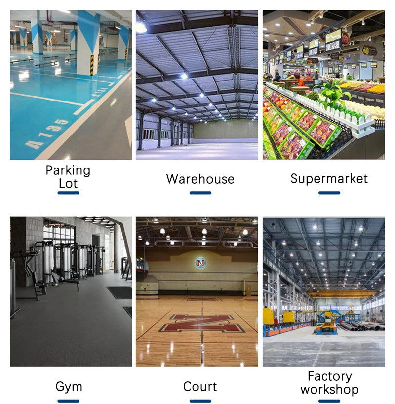 Super Bright LED High Bay Light 100W 150W 200W Aluminum Case Waterproof Lamp Factory Market Warehouse Garage Industrial Lighting