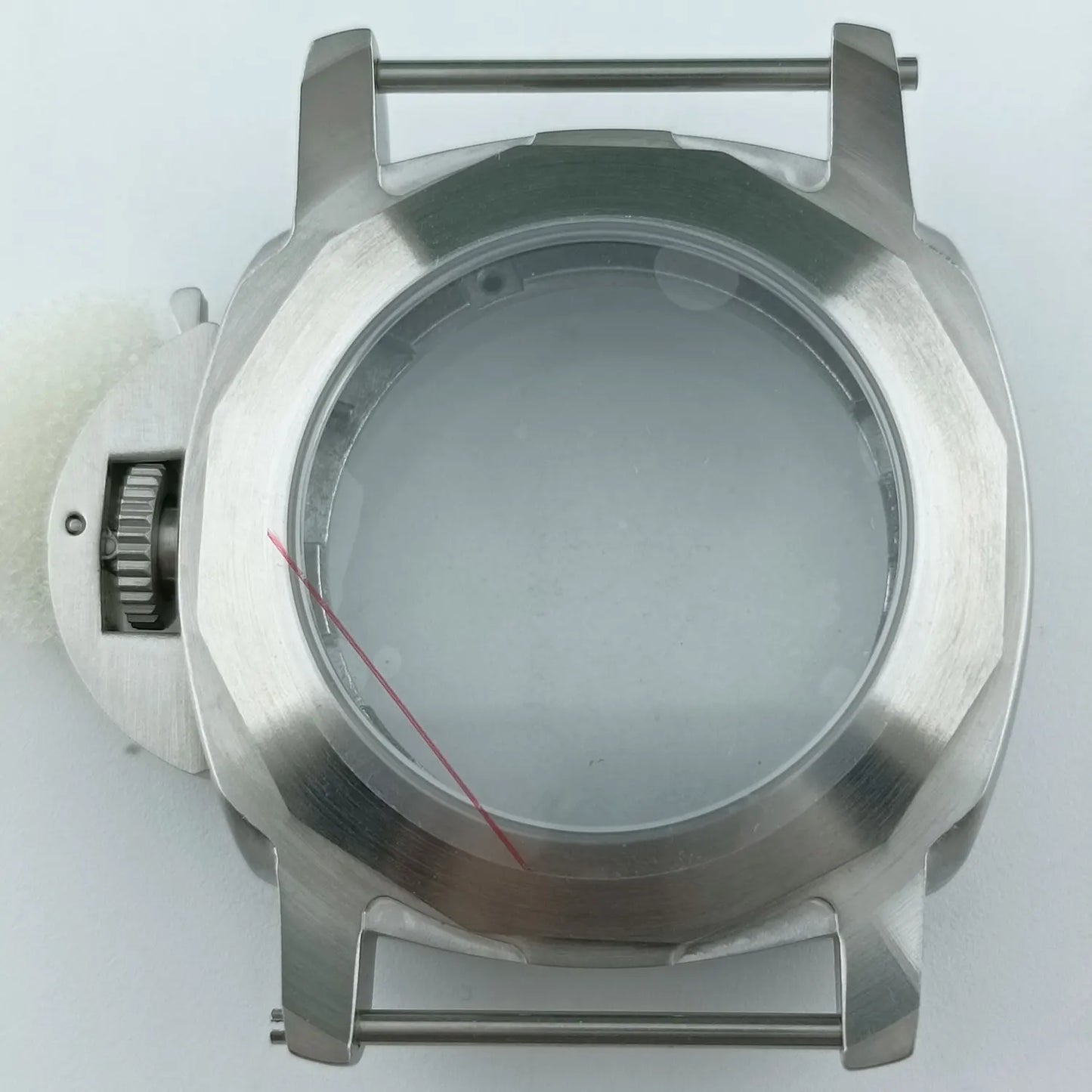 45mm ST2555 Case Brushed Black Case Sapphire Glass Stainless Steel Case For ST2555 movement Watch Accessories