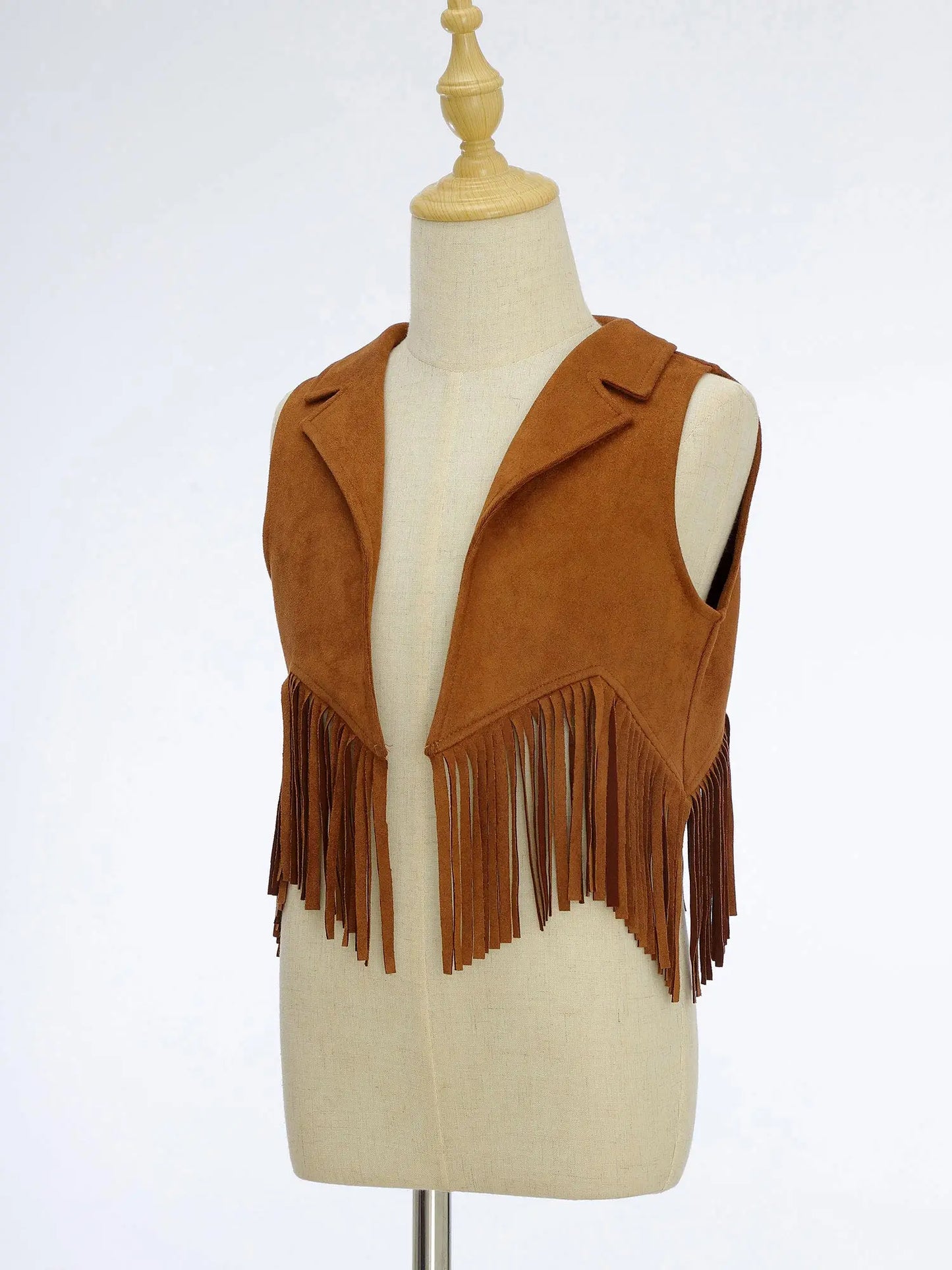 Kids Girl Boy Fringed Vest for Carnival Theme Party Tassels Top Open Front Waistcoat Child Halloween Western Cowboy Costumes