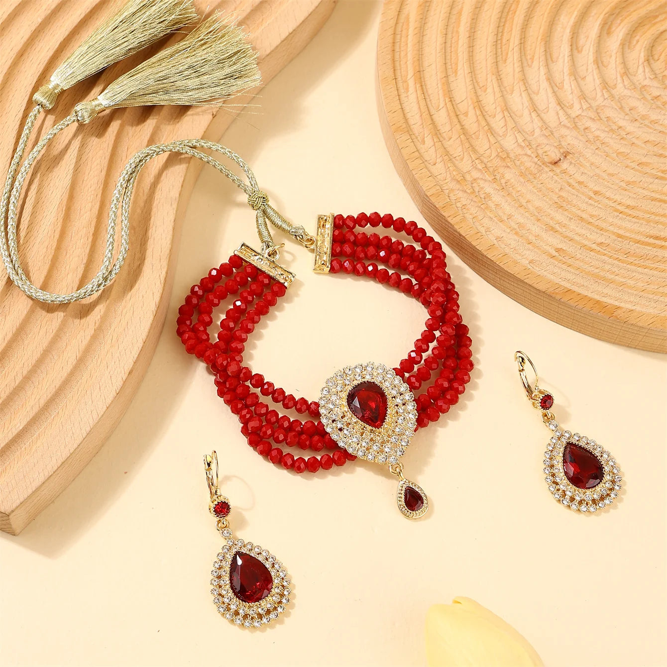 Moroccan Women's Fashion Jewelry Set - Luxurious Traditional Accessories for Bridal Wedding Parties & Holiday Gifts