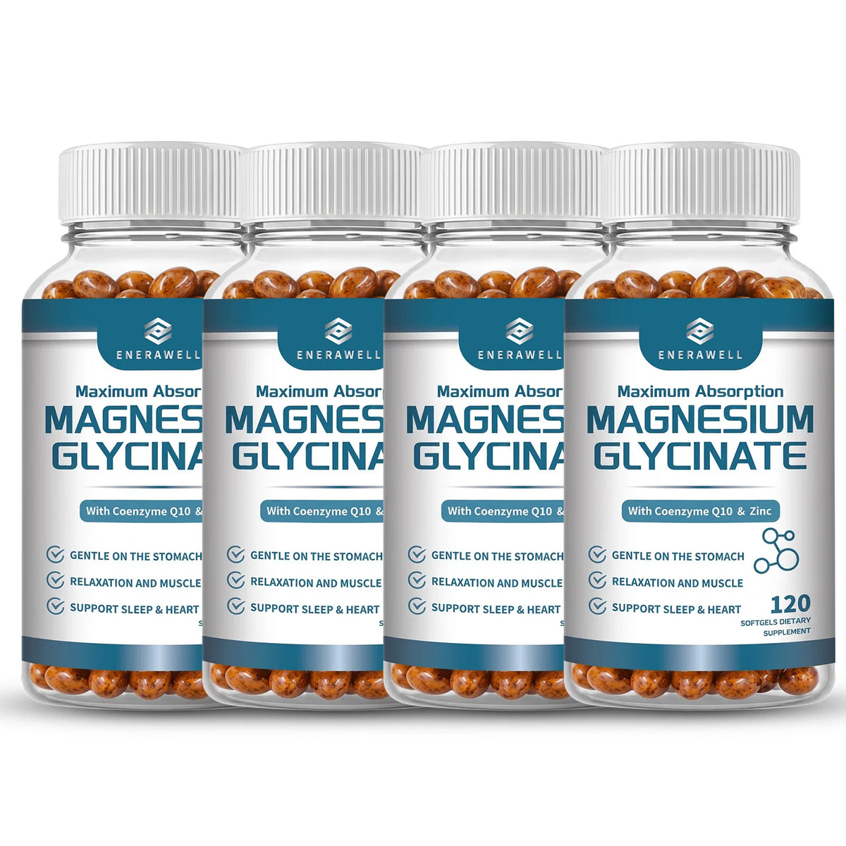 Magnesium Glycinate 500mg Nutritional Supplement Supports Nervous System Bone & Muscle Health Supports Calm Mood & Body Relaxation for Daily Wellness