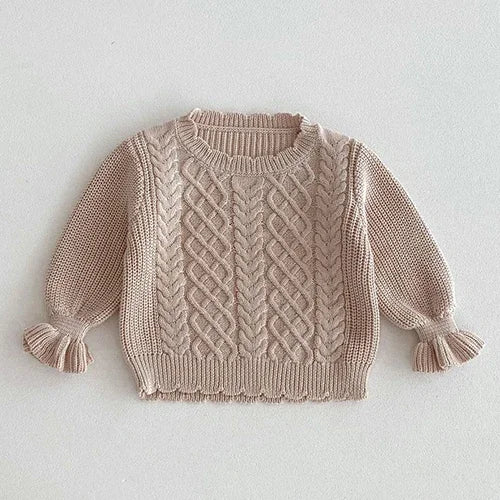 2024 New Autumn Toddler Baby Girl Knitting Clothes Suit Long Sleeved Solid Color Knitted Sweater+Pants Children Clothes Set