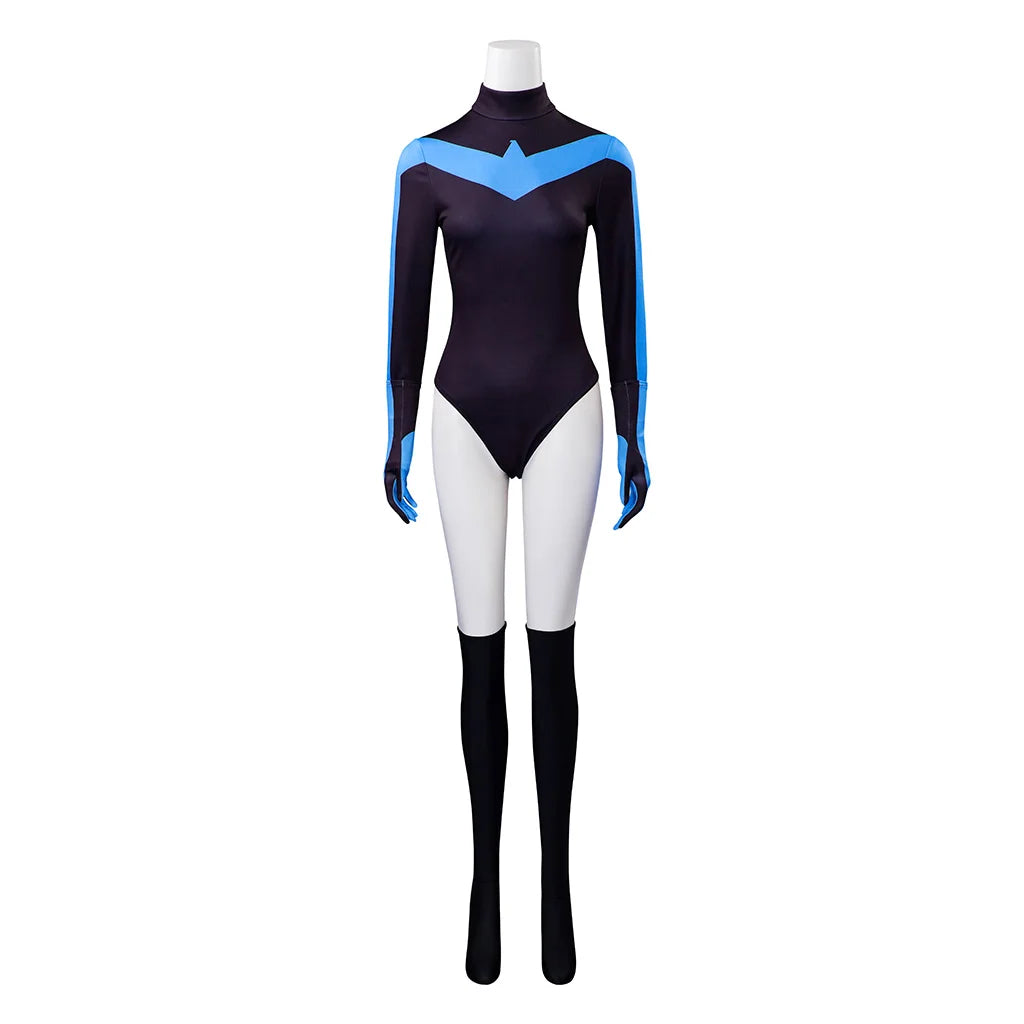 Halloween Female Wing Cosplay Costume Sexy Jumpsuit With Gloves Stockings Full Set Adult Superhero Suit