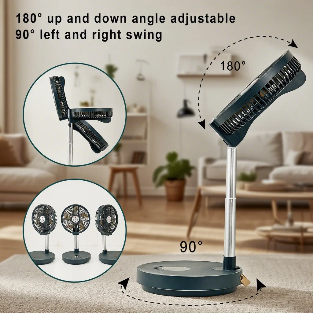 10 Inch Remote Control Folding Desktop Vertical Electric Fan Silent and Timed Rotating Left and Right Outdoor Home Electric Fan