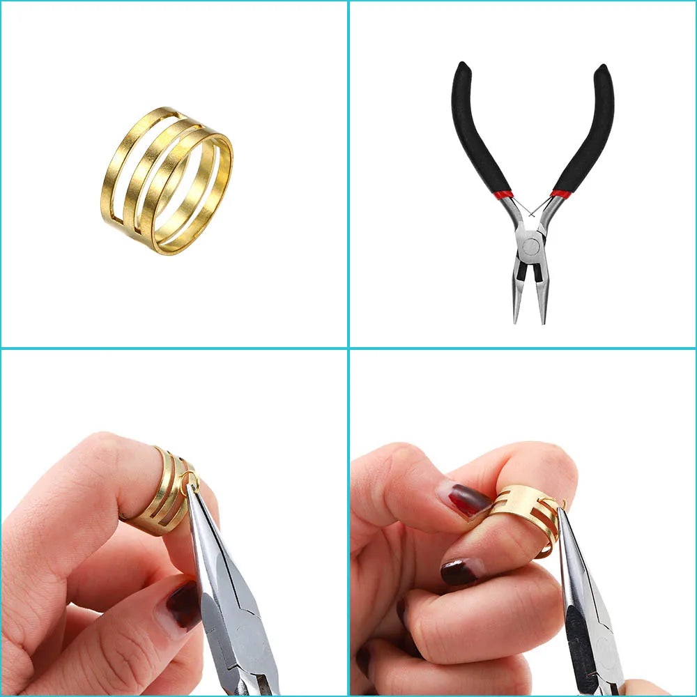 1353Pcs Open Jump Rings and Lobster Clasps Jewelry Findings Kit with Pliers for Jewelry Making Accessories Supplies
