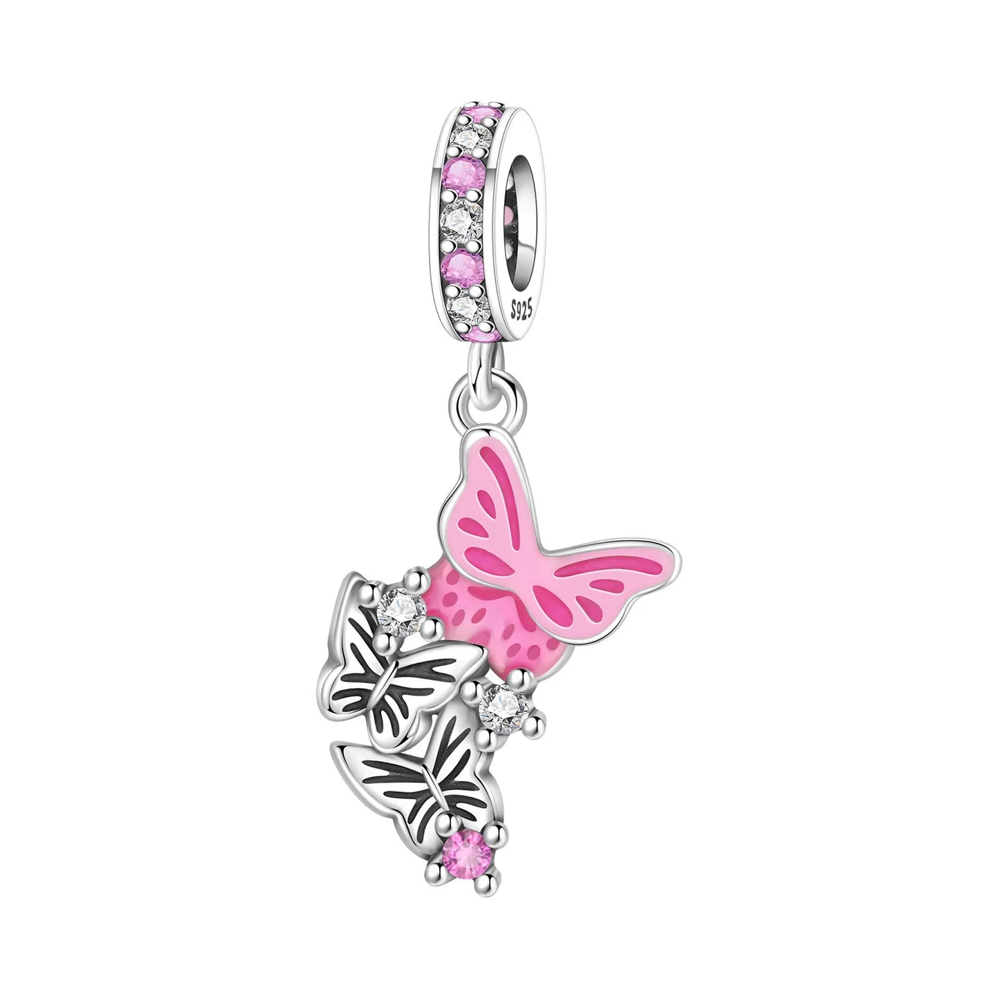 925 Sterling Silver Plated Bee Sunflower Butterfly Charm Pendant Fine Jewelry Women DIY Bracelet Necklace Birthday Party Gift