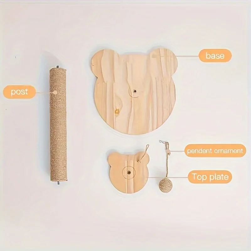 1 Set Cat Scratching Ball Toy: Kitten Sisal Rope Claw Grinding Scratcher - Vertical Design