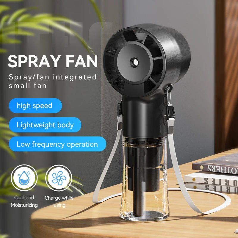 HOMEFISH Handheld Misting Fan Portable Mister Fan  Rechargeable Spray Water Mist Fans Mini Cooling Mister Fans with 4 Speed Wind