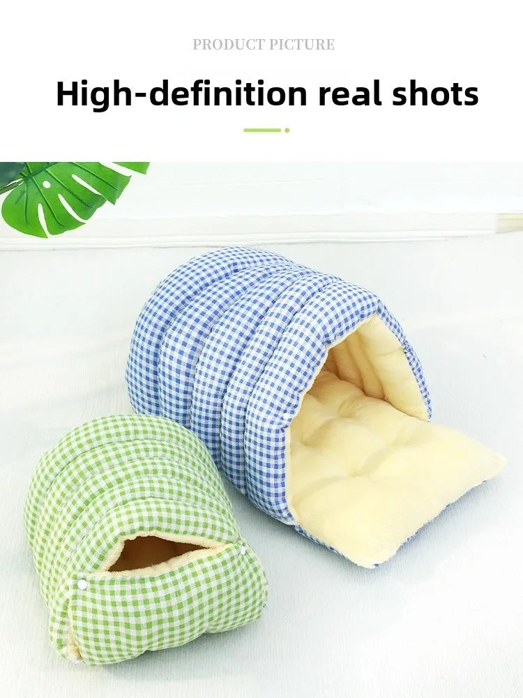 Foldable Pet Sleeping Bed for Cats And Dogs Thickened Semi-Enclosed Soft Indoor Design Warm for Autumn And Winter