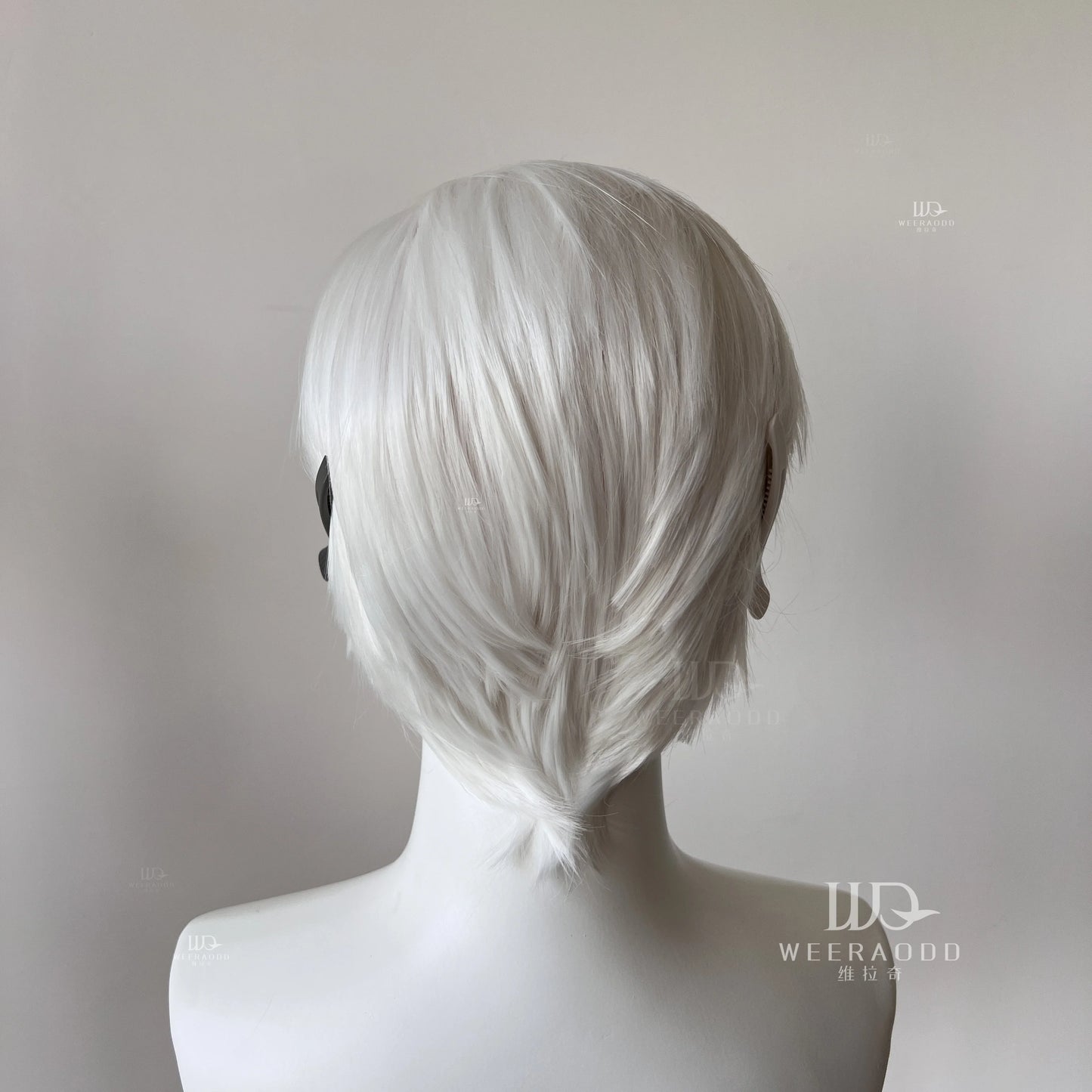 White Wig Short 8Inch 13*4 Lace Front Wig for Man Sliver Blonde Heat-resistant Fiber Hair Wig for Cosplay Synthetic Wigs
