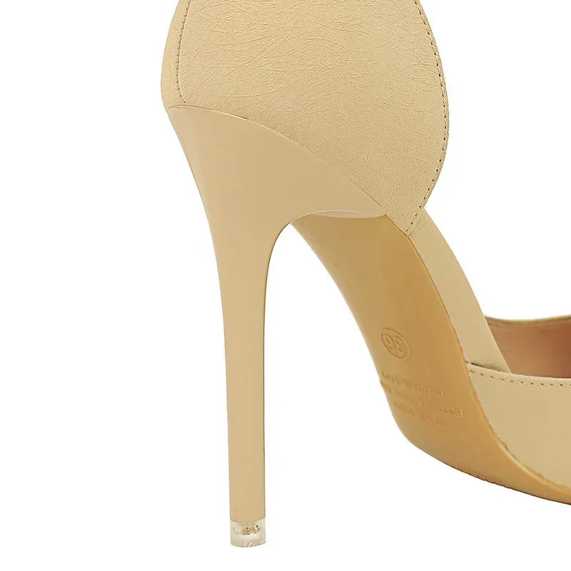 2025 New Women 11cm High Heels Wine Green Pumps Plus Size 34-43 Stripper Evening Orange Heels Lady Wedding Bridal Scarpins Shoes