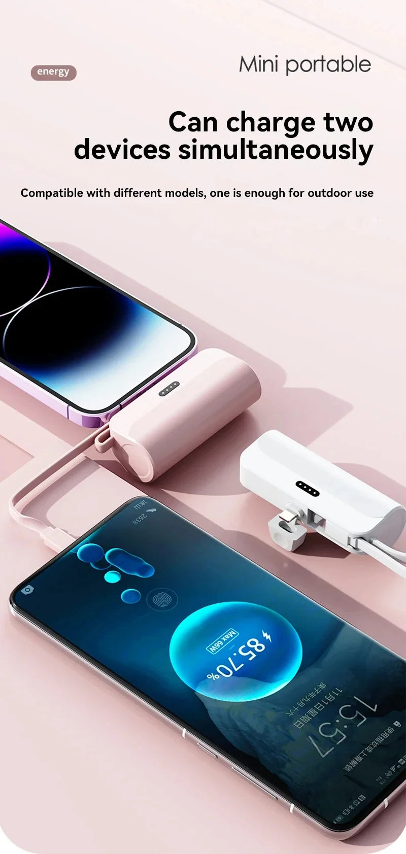 Lenovo 2026 500000mAh Ultra Slim Power Bank Super Fast Charging High Capacity Portable External Battery USB C for Android iPhone