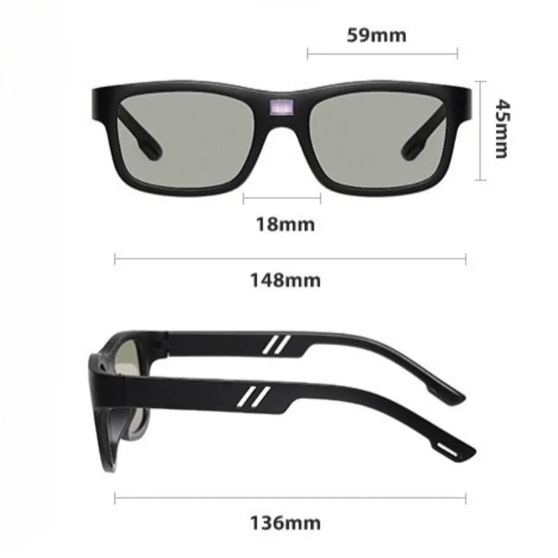 New Technology 0.1s Intelligent Change Color Polarized Sunglasses for Men, LCD Computer Chip Photochromic Sunglasses Anti-UV 400