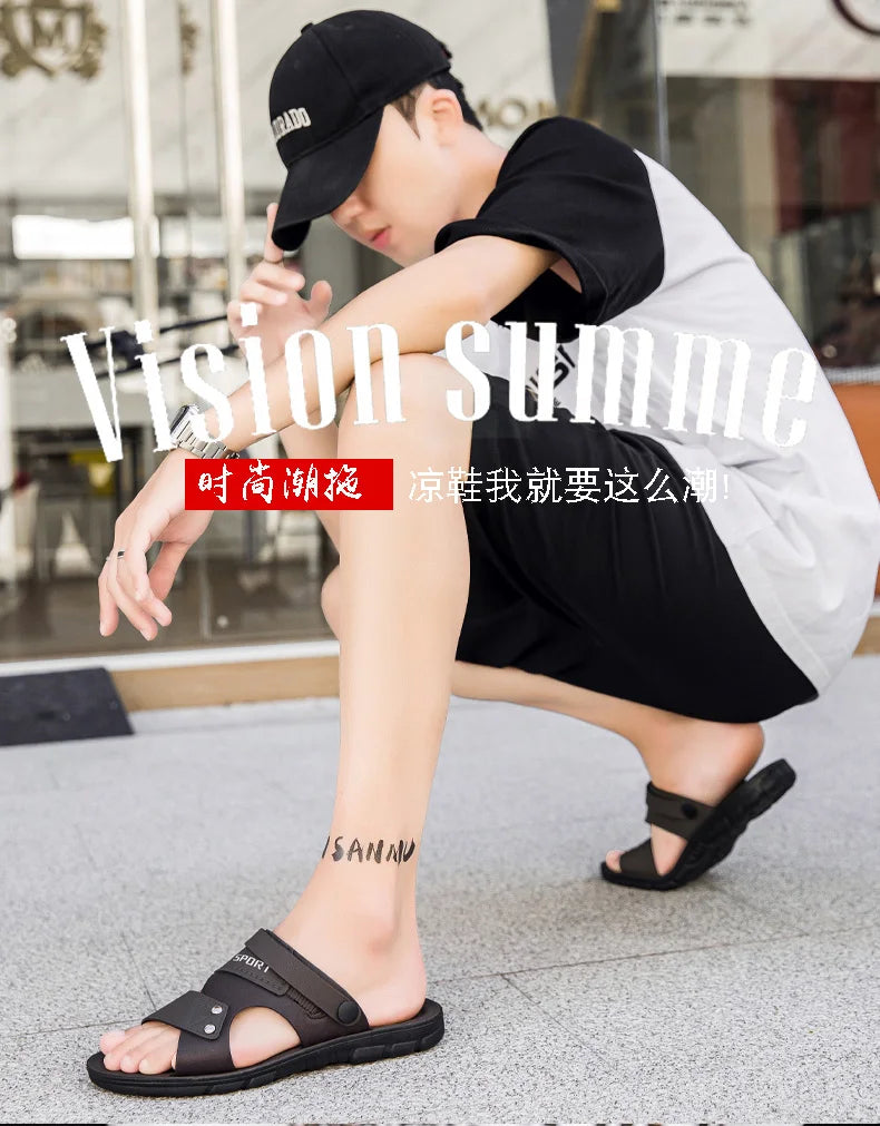 Trend Men's Sandals Casual Beach Shoes Male Classic Summer Sandals Men Slippers Slip On Sandals For Men Slippers
