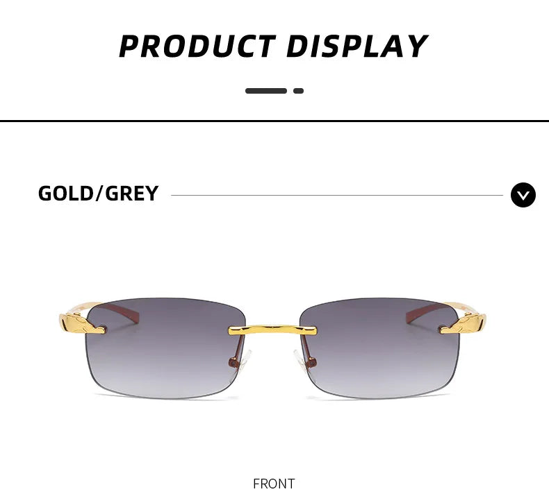 Fashion Vintage Rimless Square Sunglasses Women Men Luxury Brand Designer Popular Travel Driving Metal Small Sun Glasses