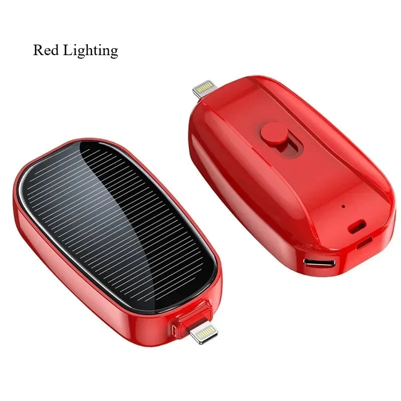 Emergency Solar Mini Portable Power Bank Keychain Portable Charger Small Outdoor Camping External Battery For iPhone and Xiaomi