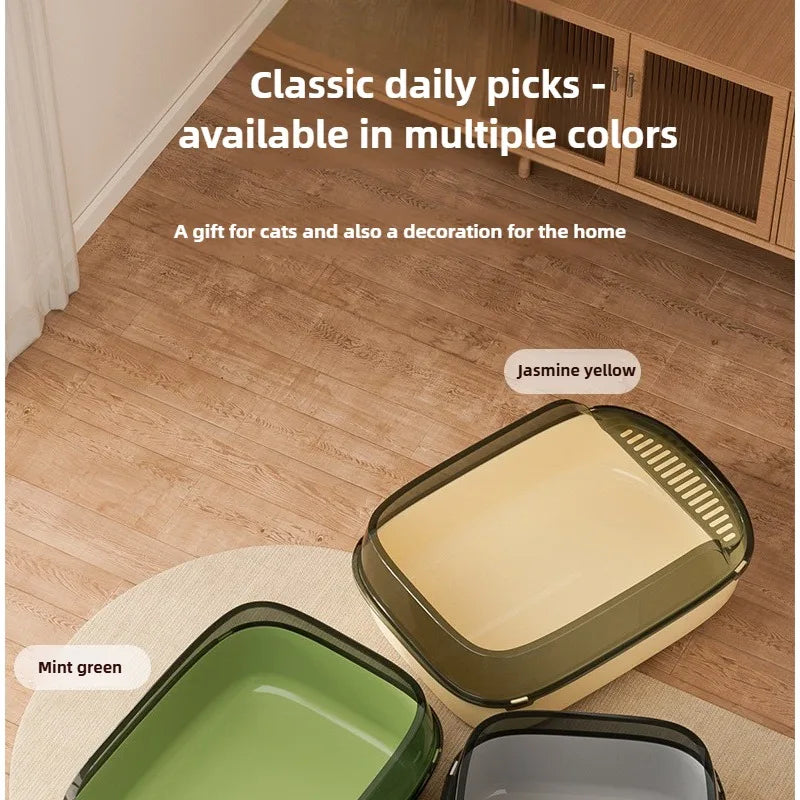 Semi Enclosed Cat Litter Box Breathable Odor Free Anti Splash Pet Supplies for Cats
