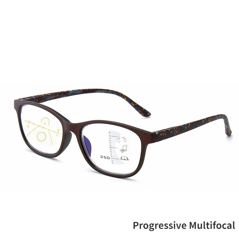 Progressive Multifocal Reading Glasses Women Anti Blue Light Presbyopia Eyeglasses Computer Eyewear Look Near Far +1.0 To +4.0