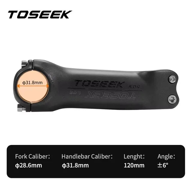 TOSEEK K04 Carbon Stem 6/17Degree Mountain Bike Stem 31.8mm Handlebar Stems 70/80/90/100/110/120/130mm Black Matt Bicycle Parts