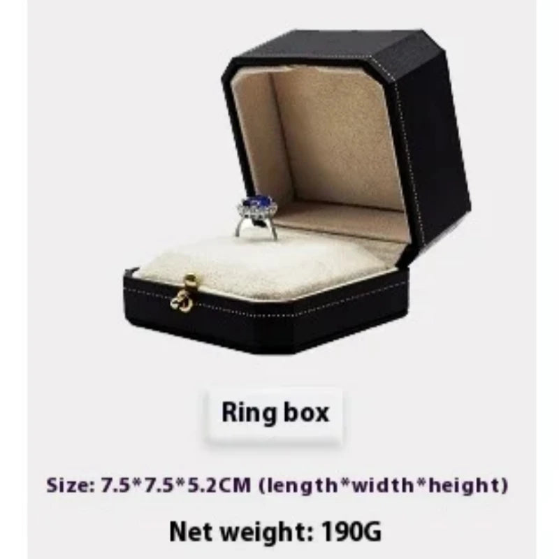Customizable LOGO Vintage Octagonal Gold Text Storage Box Ring Earnail Bracelet  Jewelry Packaging Case Collection Storage Box