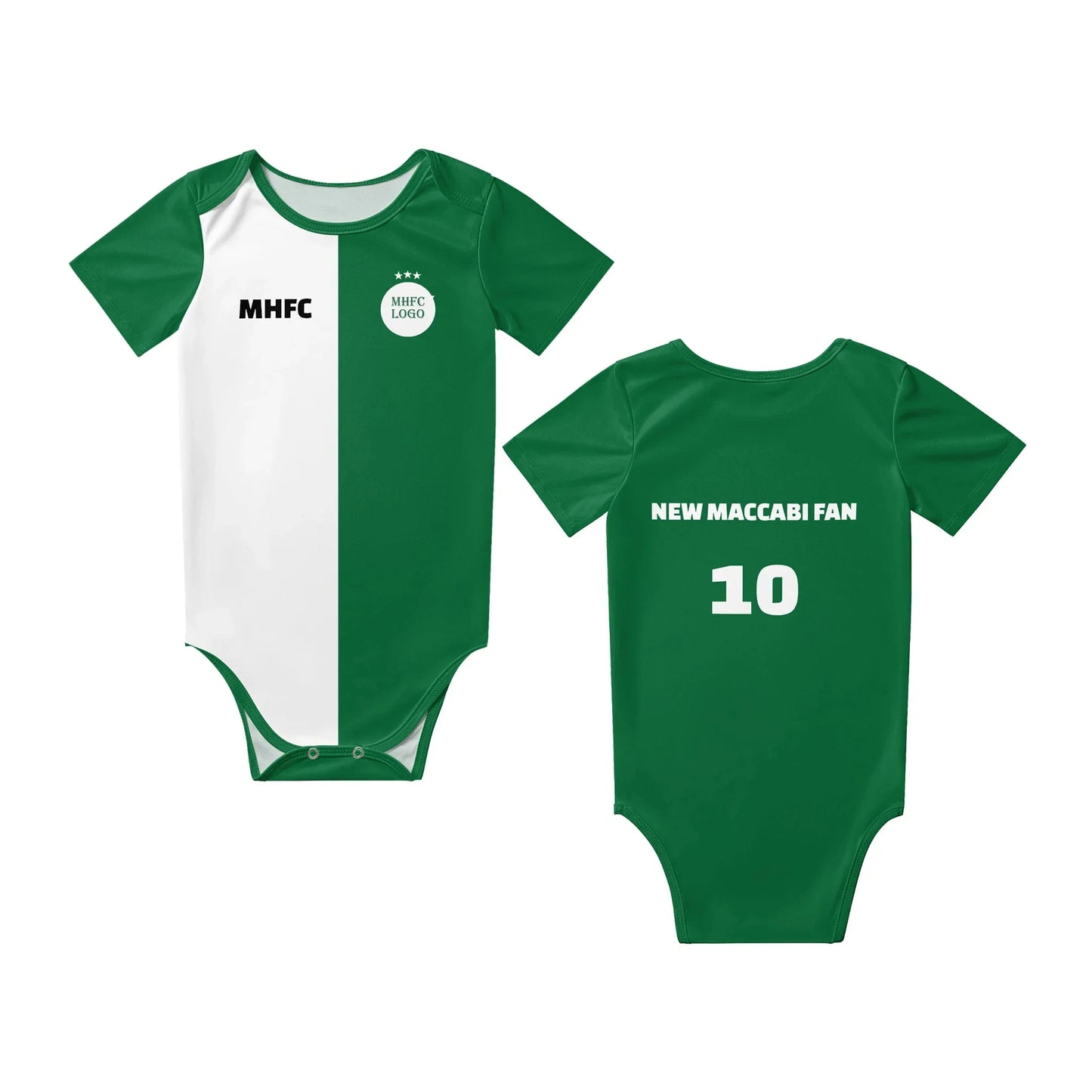 Maccabi MHFC Haifa Green Apes Baby Bodysuit Unisex Shirt Newborn Onesie Boy Girl Undershirt Outfit Baby Romper