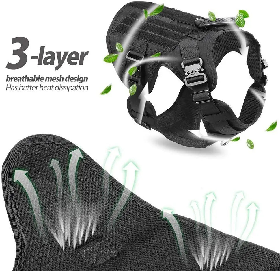 Tactical Military Vest Pet German Shepherd Golden Retriever Tactical Training Dog Harness and Leash Set For All Breeds Dogs