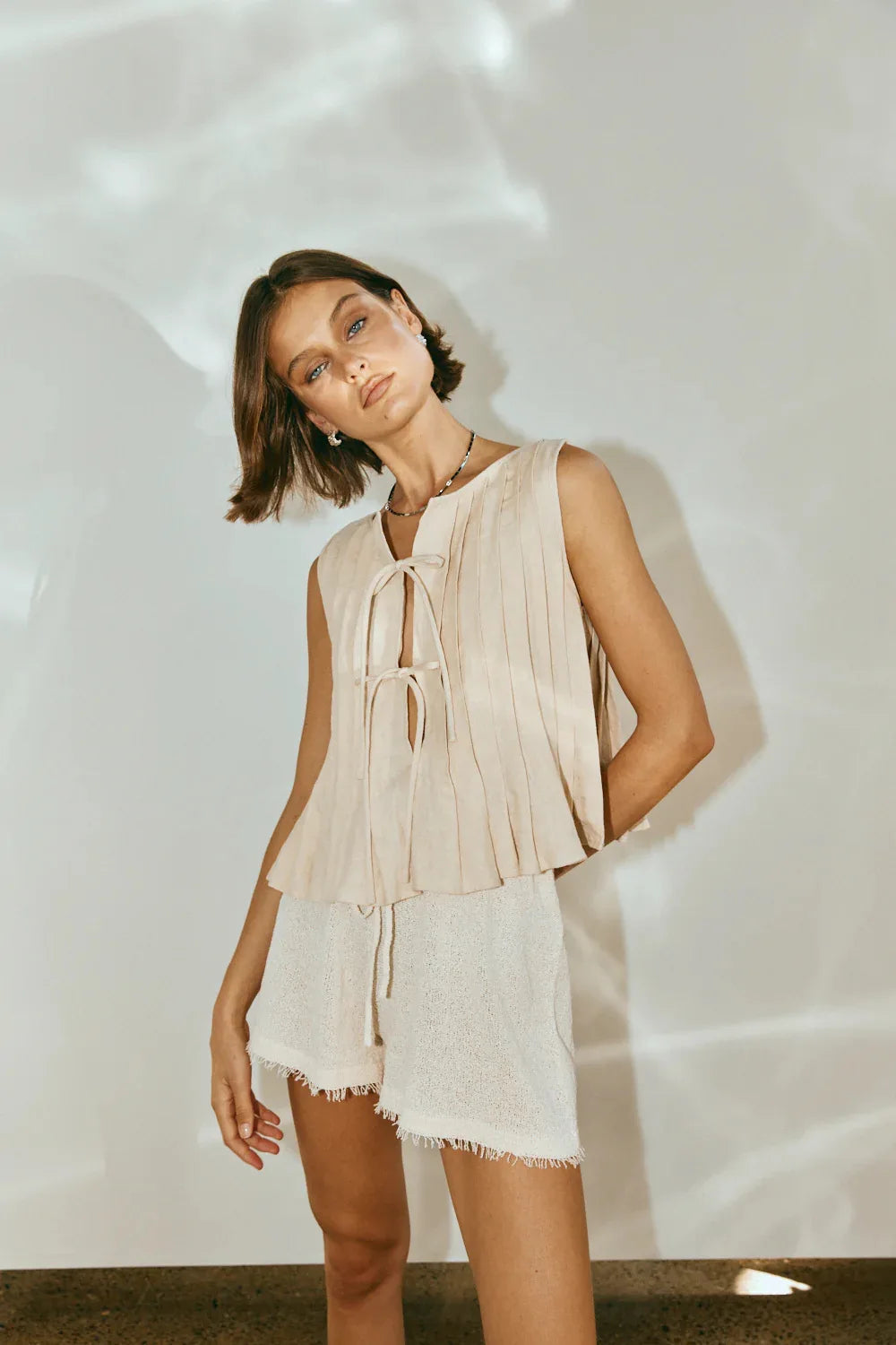 Sexy White Sleeveless Tie Shirt Top Long Skirt Two Piece 2026 Women Fashion Set Summer Holiday Beachwear Swimwear Cover Up A2860
