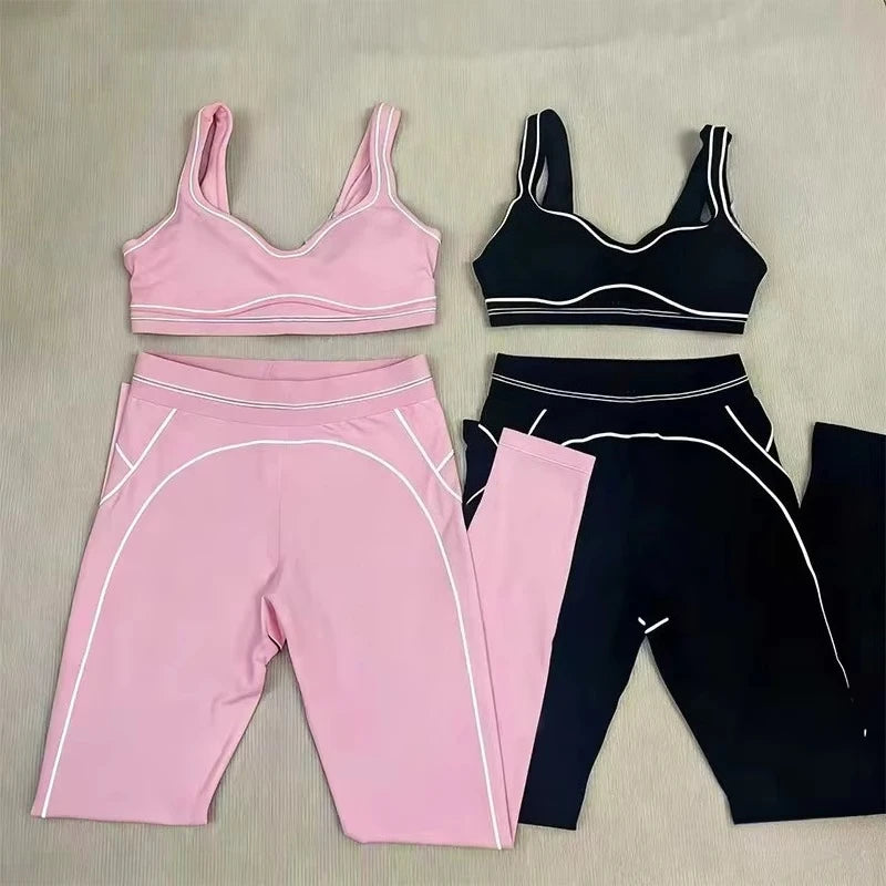 Women 2 Pieces Sports Set Seamless Tank Top High Waist Scrunch Seamless Shorts Sport Suit Workout Yoga Exercise Athletic Outfit