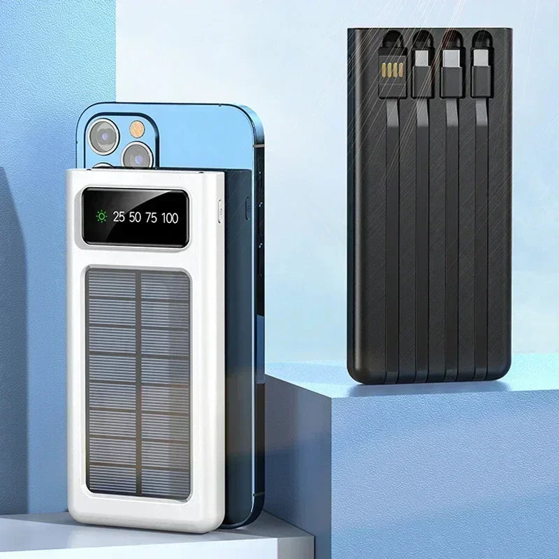 VIVO 5000000mAh Solar Power Bank Portable High Capacity Fast Charge External Battery with Flashlight Powerbank for All Phones