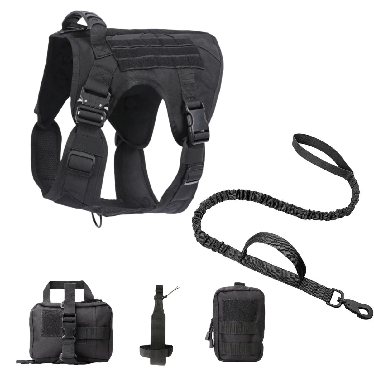 Tactical Dog Harness, Adjustable No-Pull Handle Service Vest Heavy Duty Pet Large Breed,  Dog Vest for Training Hunting Walking