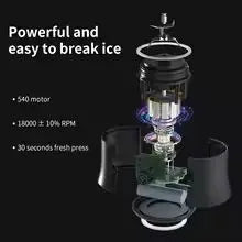 Portable blender with 20oz cup, USB-C rechargeable, self-cleaning, cordless for smoothies, gym, office.