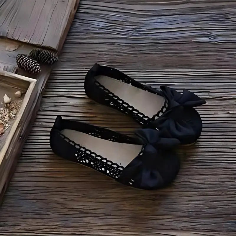 Summer 2026 Women's Flat Bottom Net Shoes Knot Hollow out Design Maternity Fisherman Shoes Casual Versatile Footwear