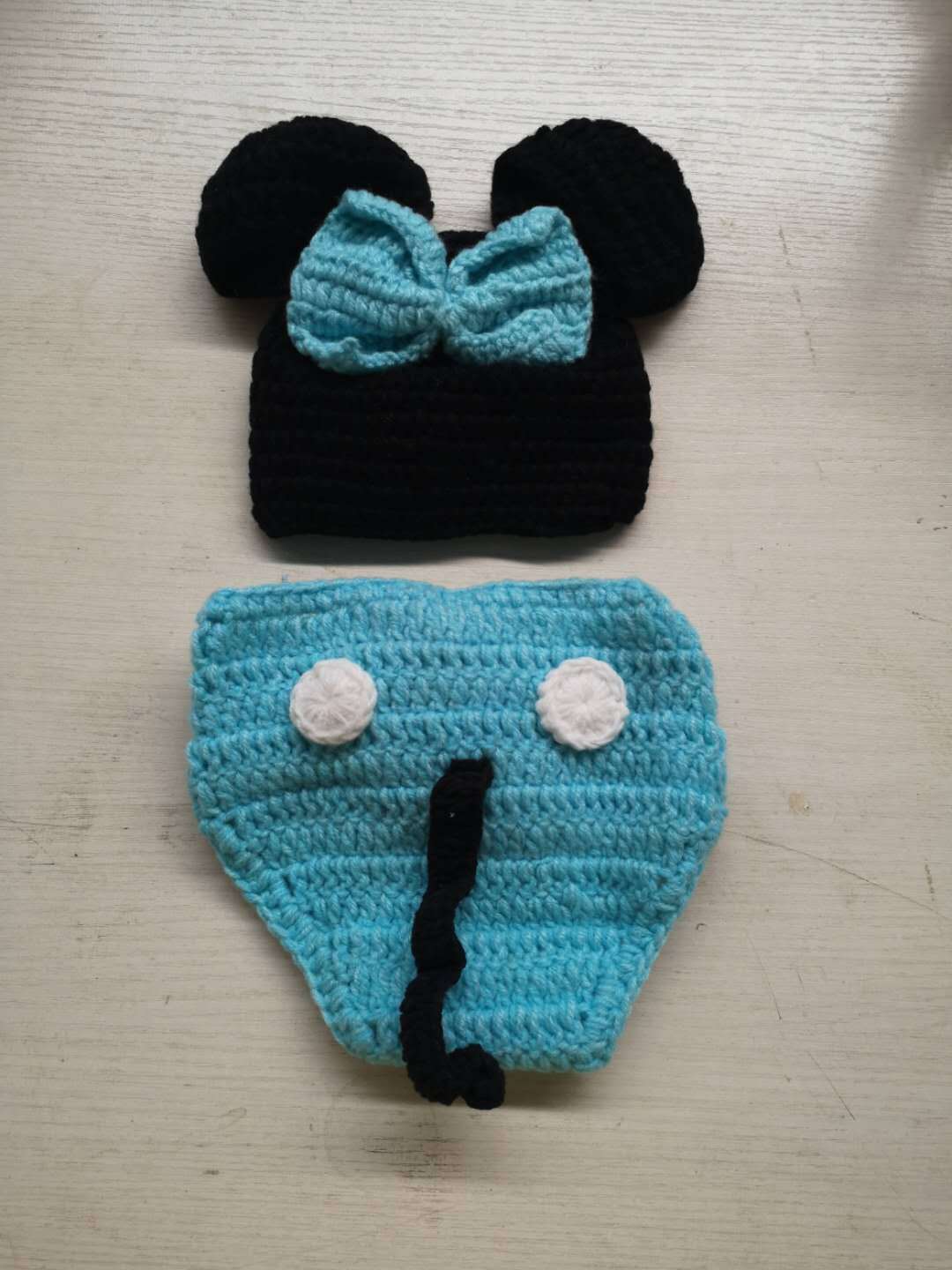 4PCS Animal Style Baby Crochet Halloween Costume Newborn Photography Props Handmade Knit Mickey Outfit Sleepy Owl Frog Baby Gift