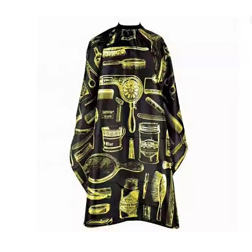 Vintage Print Waterproof Hair Cutting Cape with Soft Neck Duster Brush, Professional Barber Gown and Neck Brush Kit for Salon
