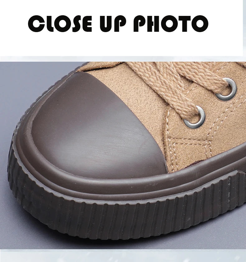Autumn Men Casual Shoes Suede Leather Warm Shoes Male Lace-up Flats Sneakers Platform British Business Party Dress Boots SS24918