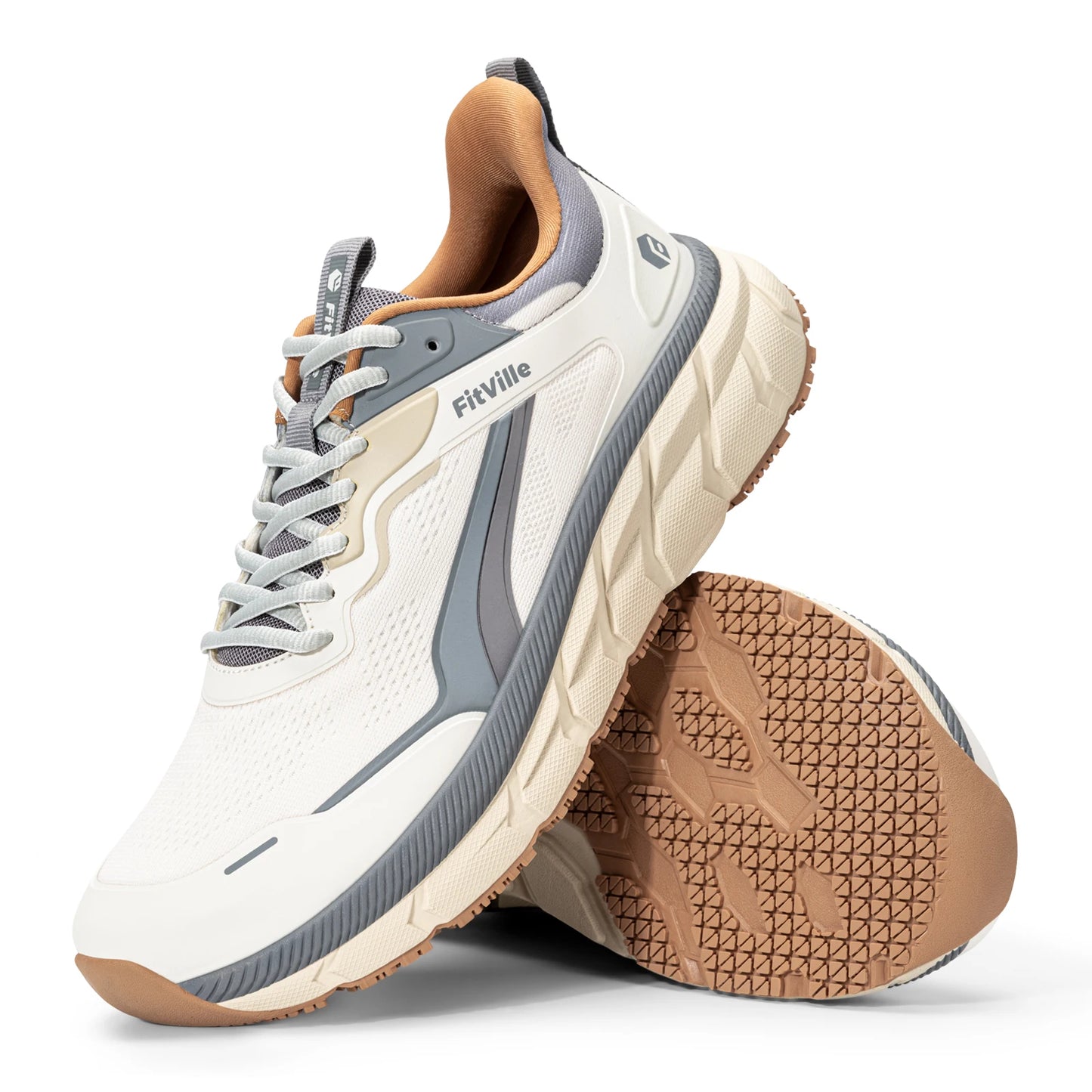 FitVille Extra Wide Men's Running Shoes Breathable Causal Sneakers Cushioned Sports Jogging Shoes for Men Non Slip Arche Support