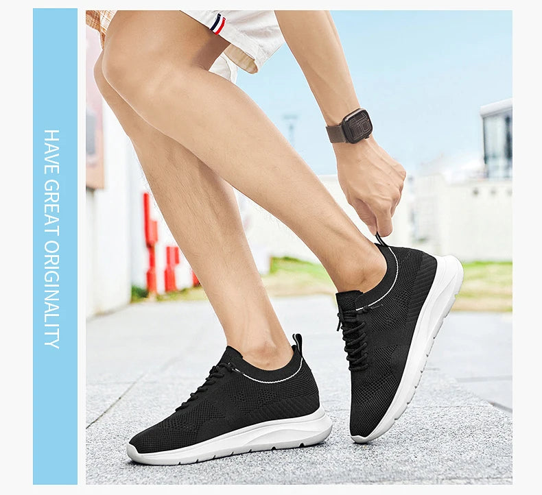 Unisex 6CM Height Increase Breathable Mesh Casual Shoes Lightweight Comfortable Elevator Sneakers for Men & Women Walking Shoes
