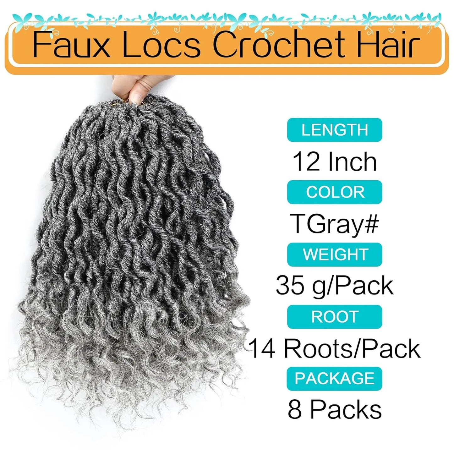 12-24inch Goddess Locs Crochet Hair Goddess Faux Locs Synthetic Crochet Hair For Women Pre Looped Faux Locs With Curly Ends