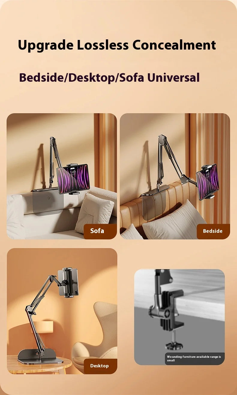 Adjustable Bedside Phone Stand Suitable For iPad Tablet Multifunctional Metal Extendable Lazy Person Watching Tv On The Bed