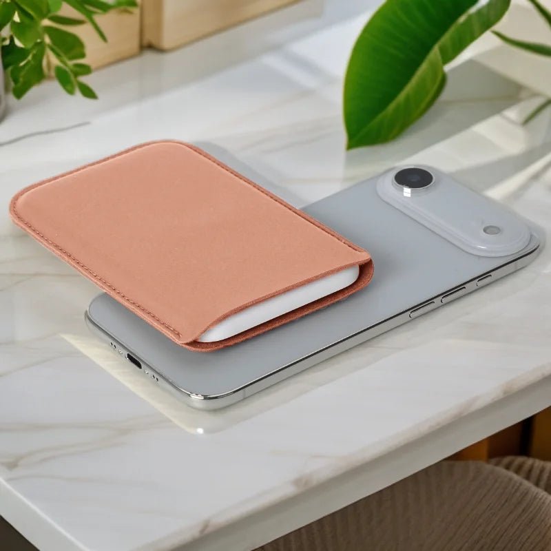 Power Bank Cover Pouch Leather Case for iPhone 17 Air Magsafe External Battery Cover PU Leather Case For iPhone 17 Air Power Ban